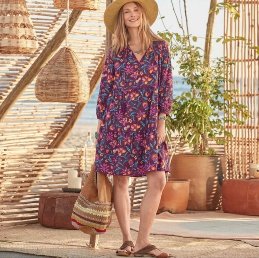 Sundance Eternal Summer Floral Tassel Midi Dress Size M